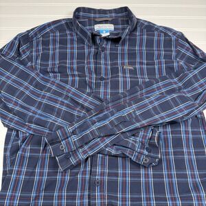 Columbia Sportswear Button Up‎ Long Sleeve Shirt Men's Large Plaid Blue Red GUC